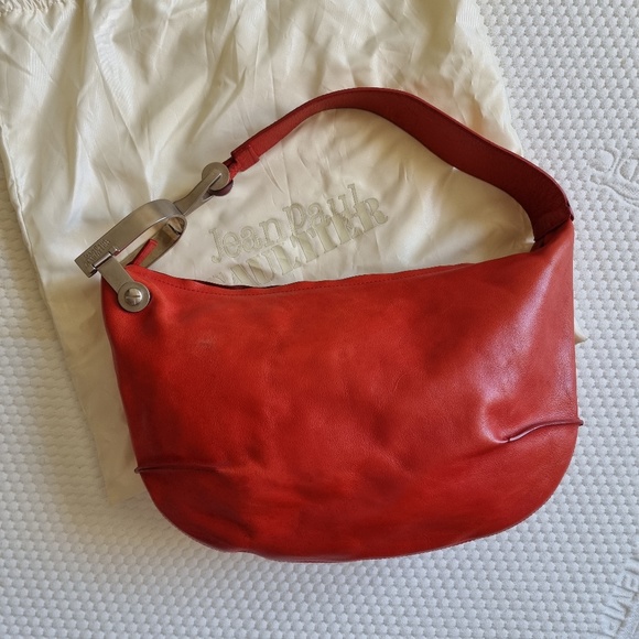 Jean Paul Gaultier Red Leather small handbag Vintage 90s - Picture 2 of 14